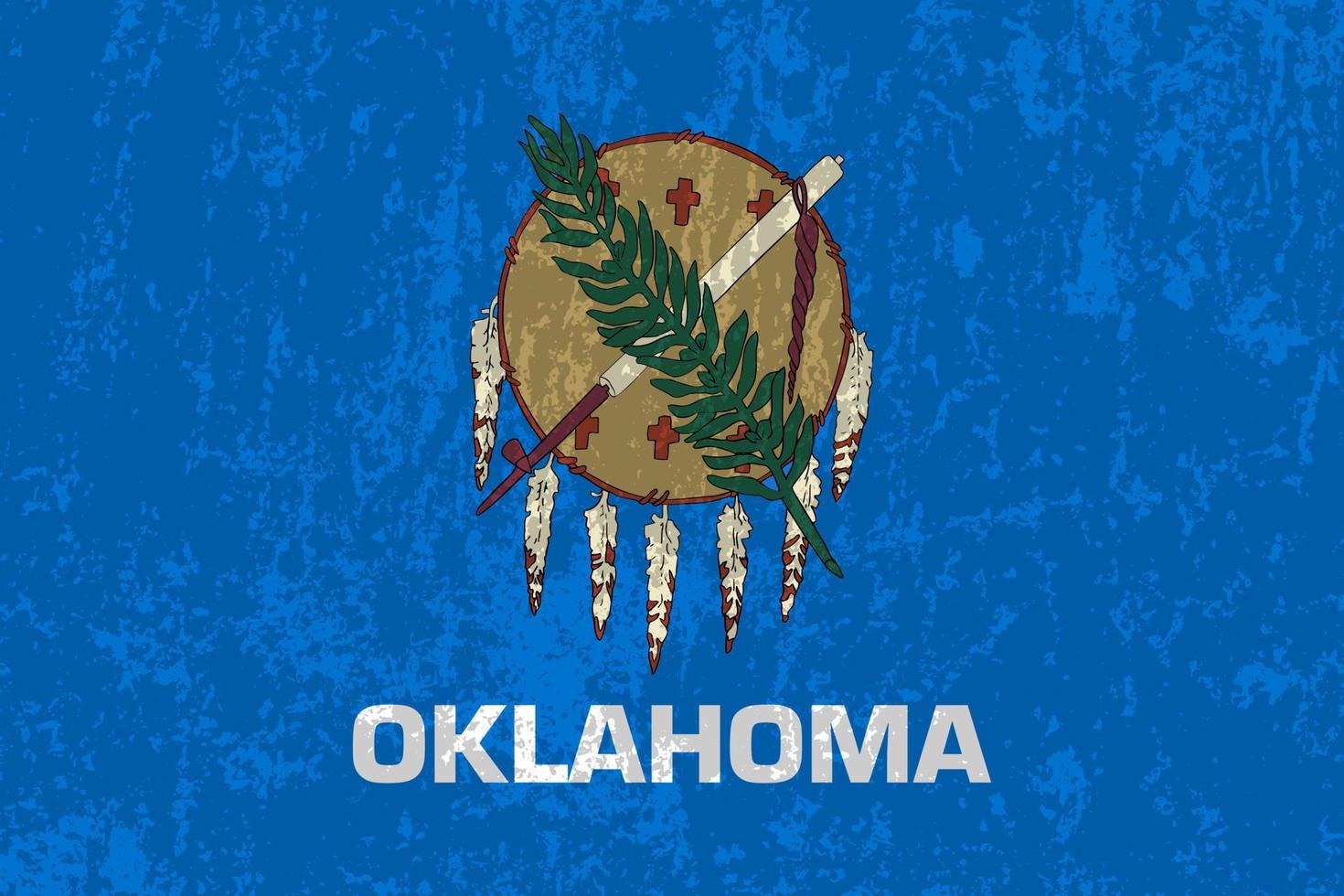 Oklahoma state grunge flag. Vector illustration.