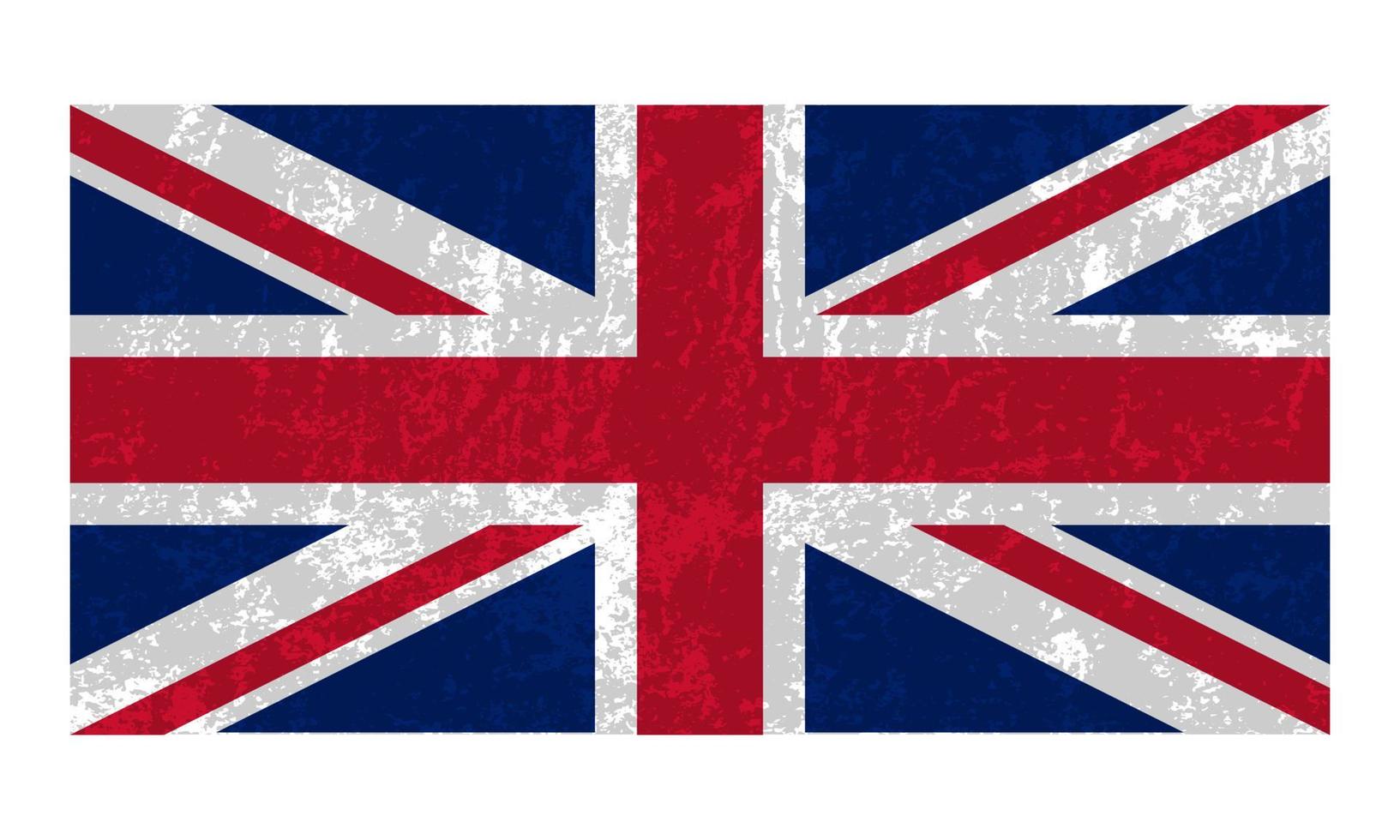 United Kingdom grunge flag, official colors and proportion. Vector illustration.