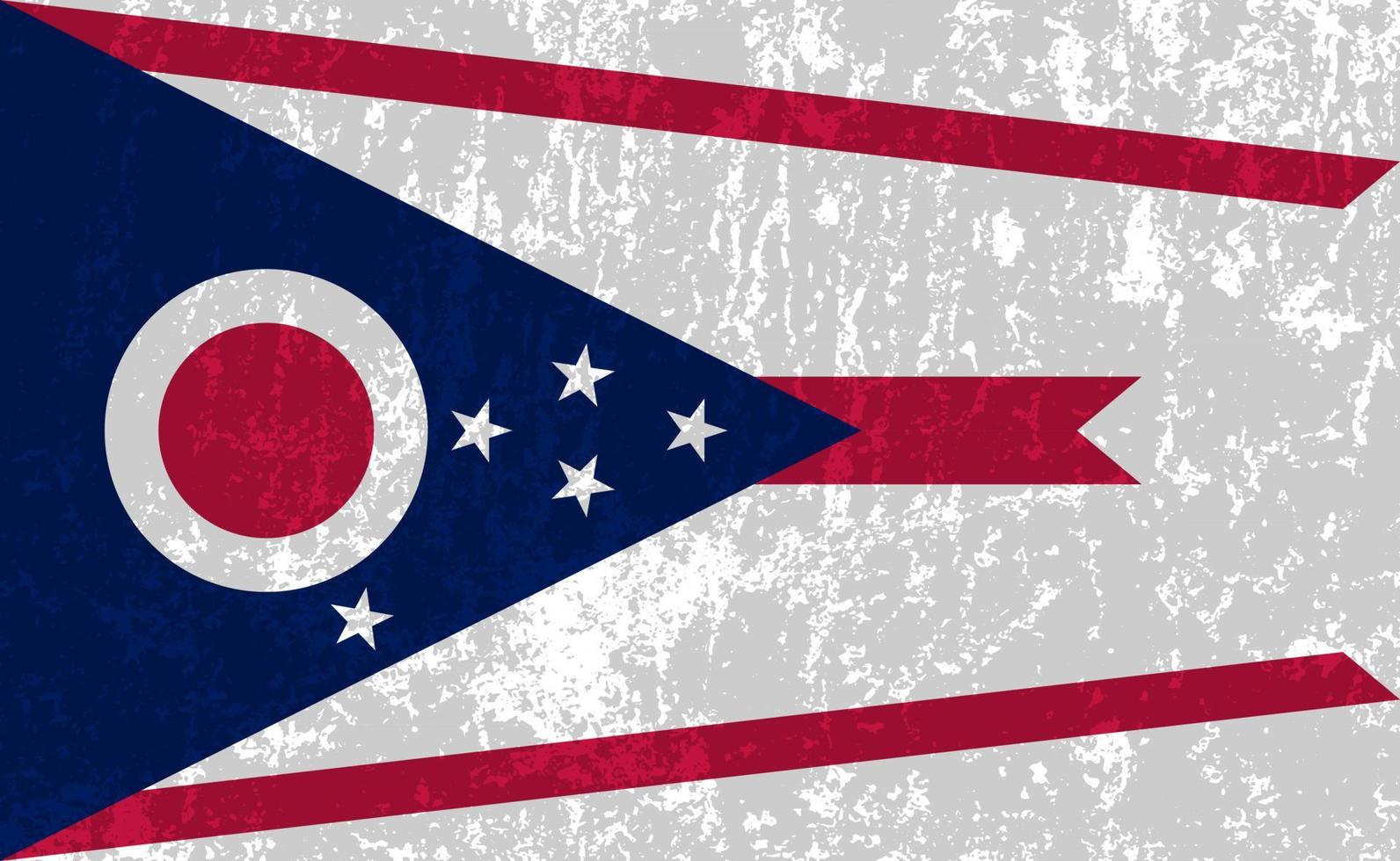 Ohio state grunge flag. Vector illustration.