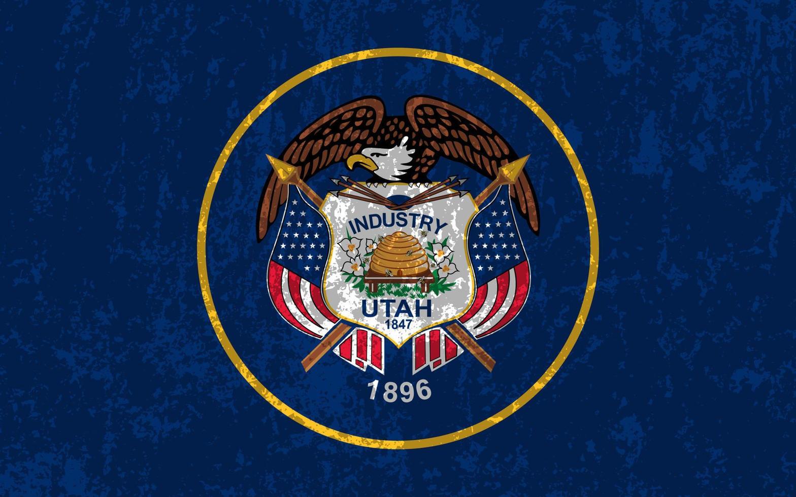 Utah state grunge flag. Vector illustration.