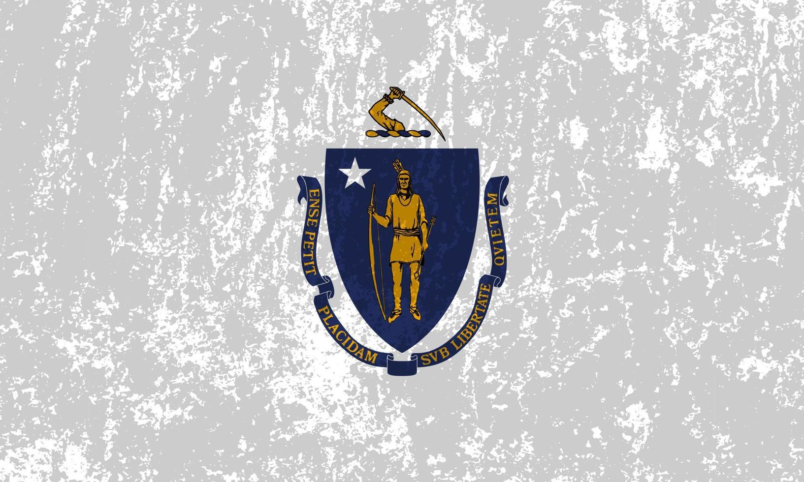 bandera grunge del estado de massachusetts. ilustración vectorial vector