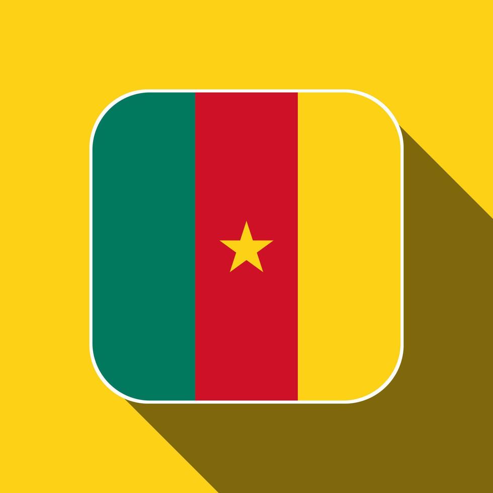 Cameroon flag, official colors. Vector illustration.