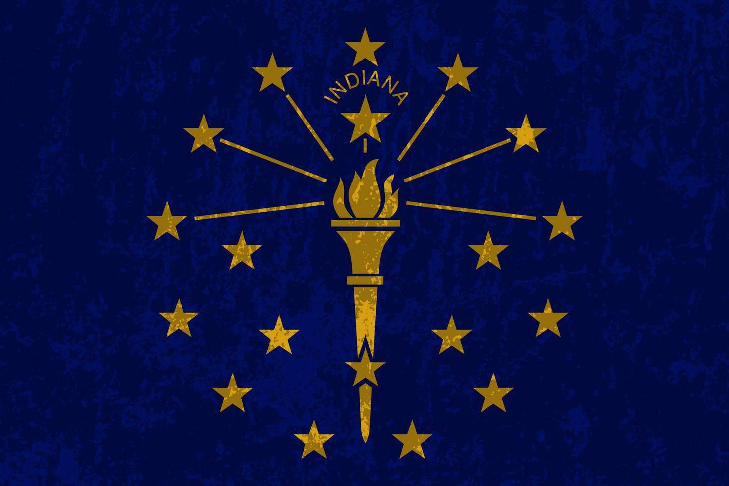 Indiana state grunge flag. Vector illustration.