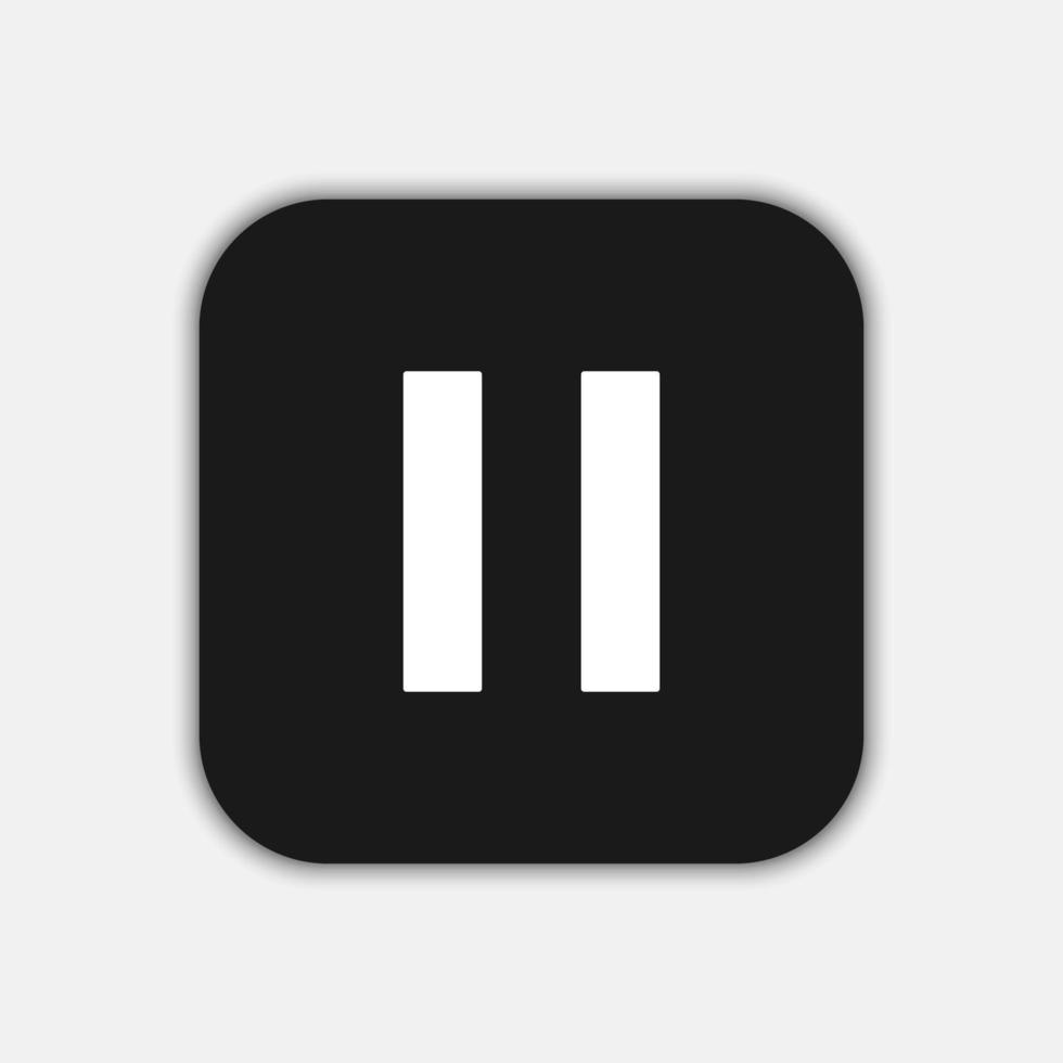 Pause sign. Black icon on white background. Pause icon. vector