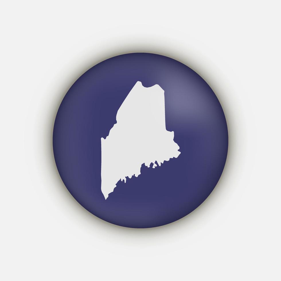 Maine state circle map with long shadow vector