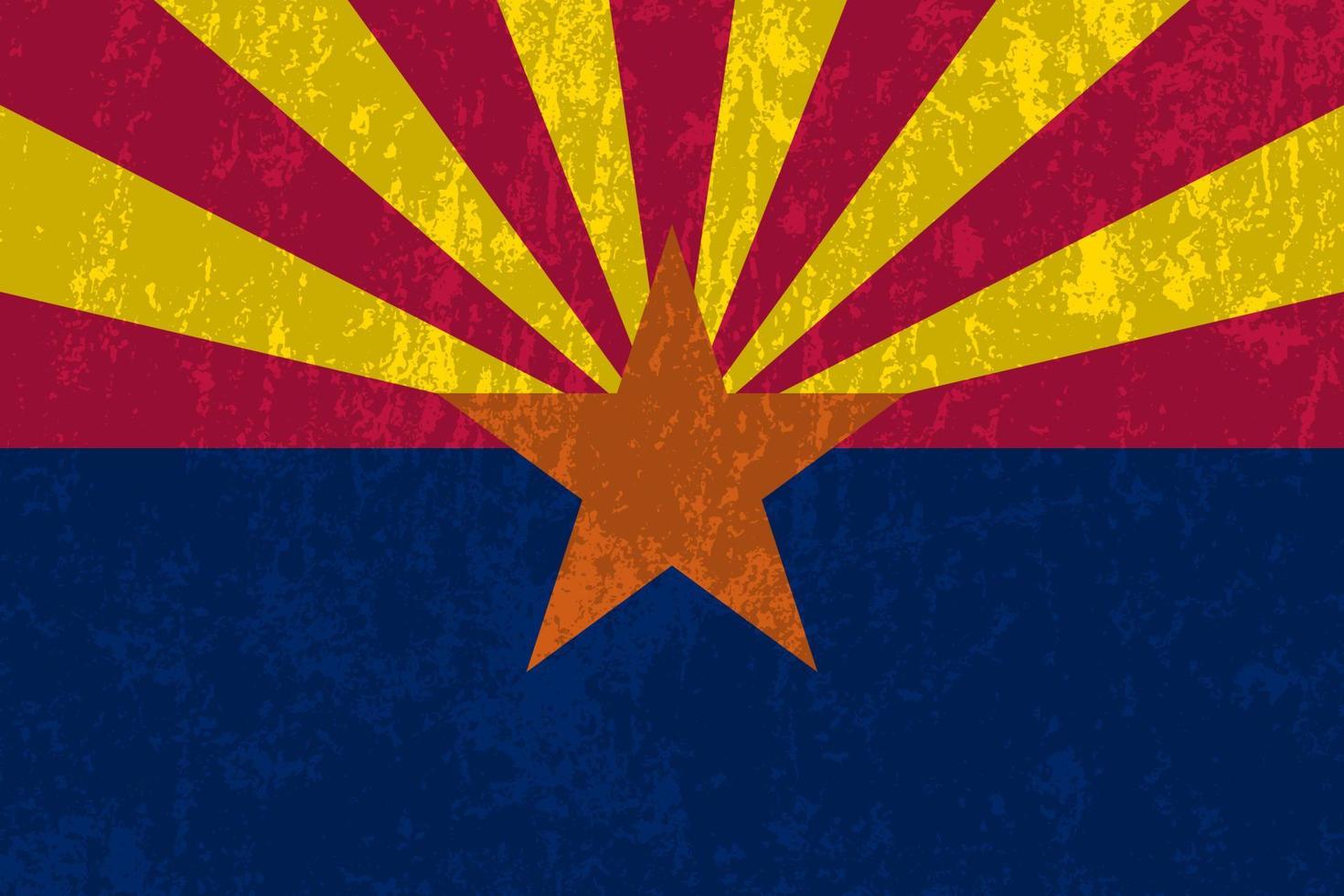 Arizona state grunge flag. Vector illustration.