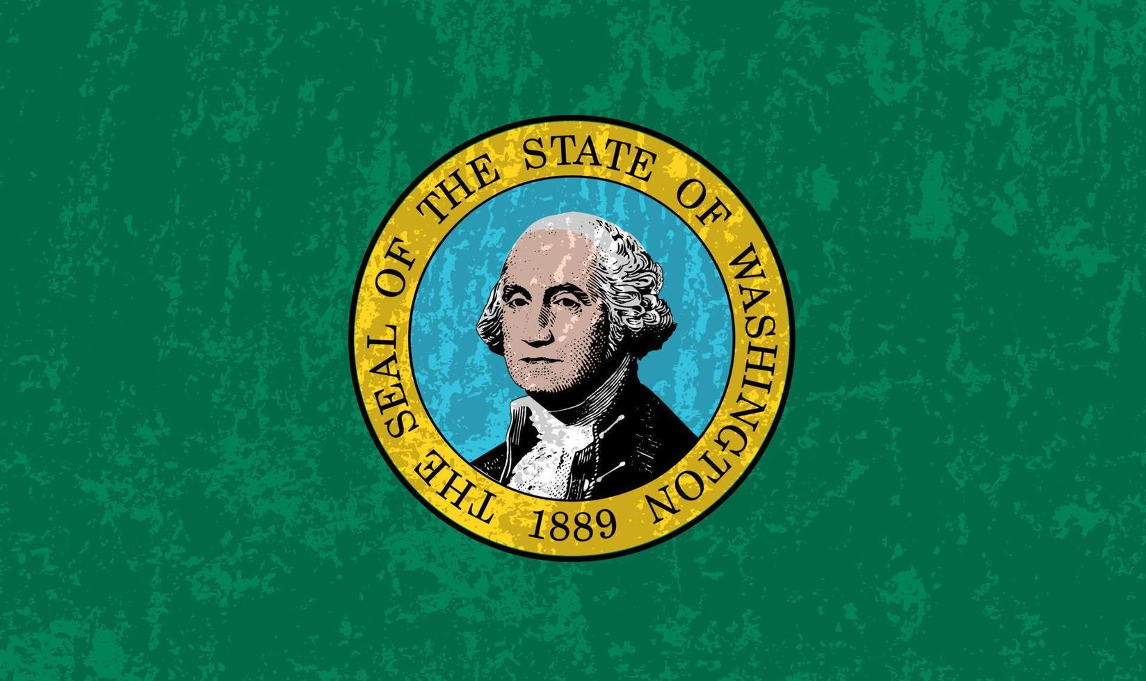 Washington state grunge flag. Vector illustration.