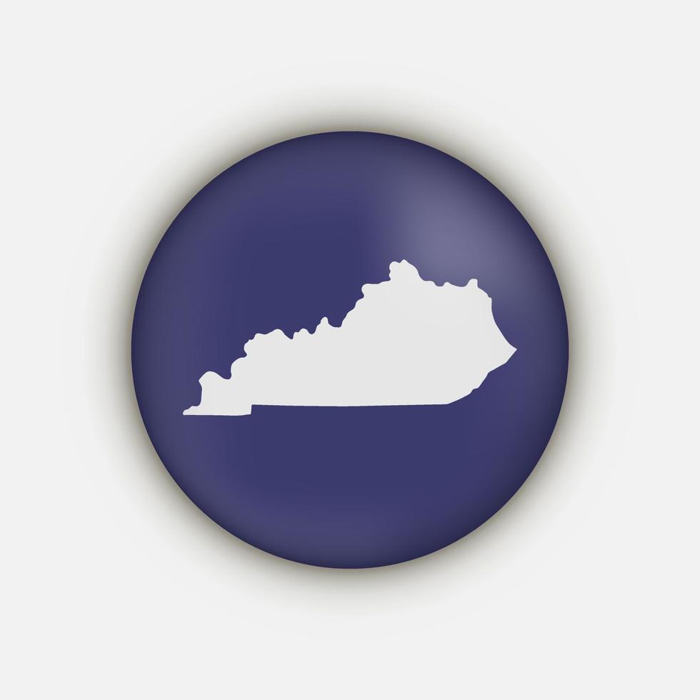 Kentucky state circle map with long shadow vector