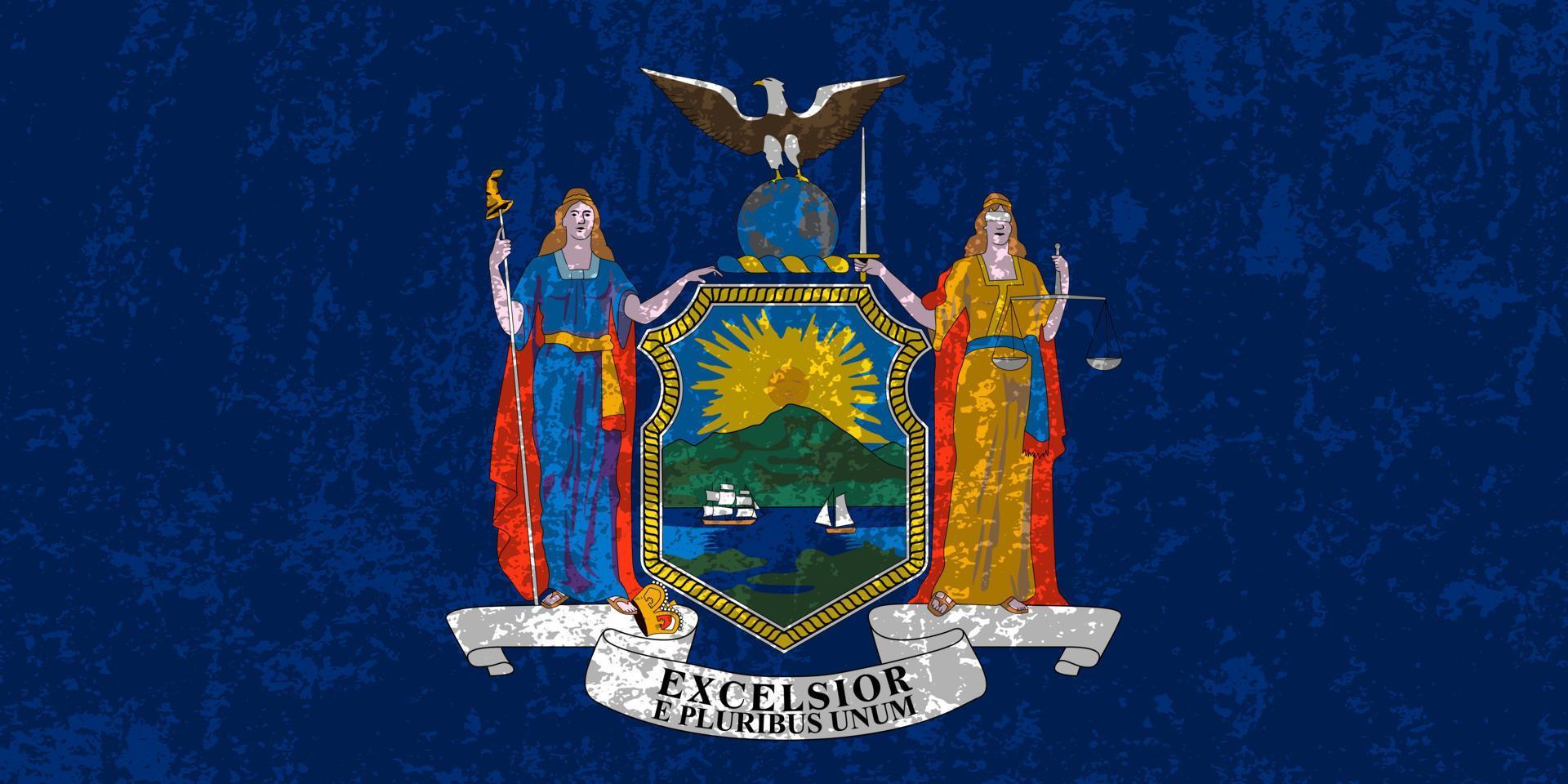 New York state grunge flag. Vector illustration.