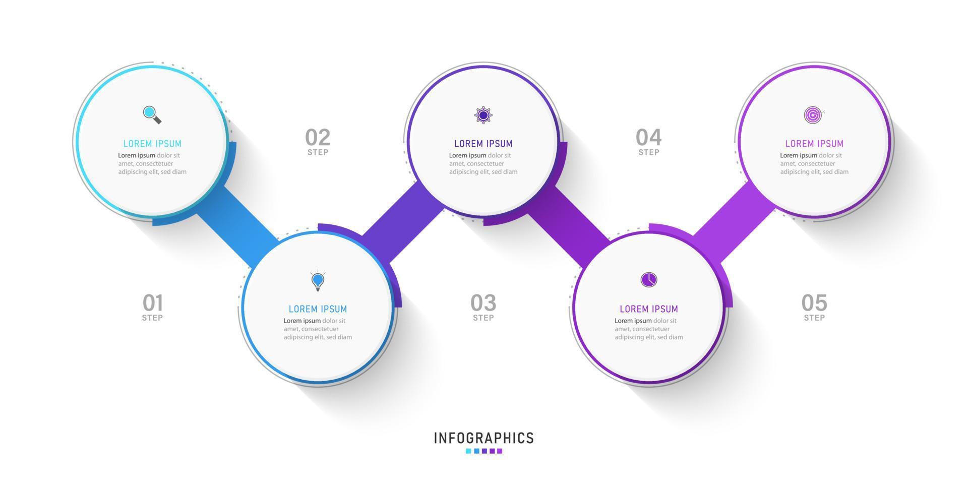 Vector Infographic label design template with icons and 5 options or steps. Can be used for process diagram, presentations, workflow layout, banner, flow chart, info graph.