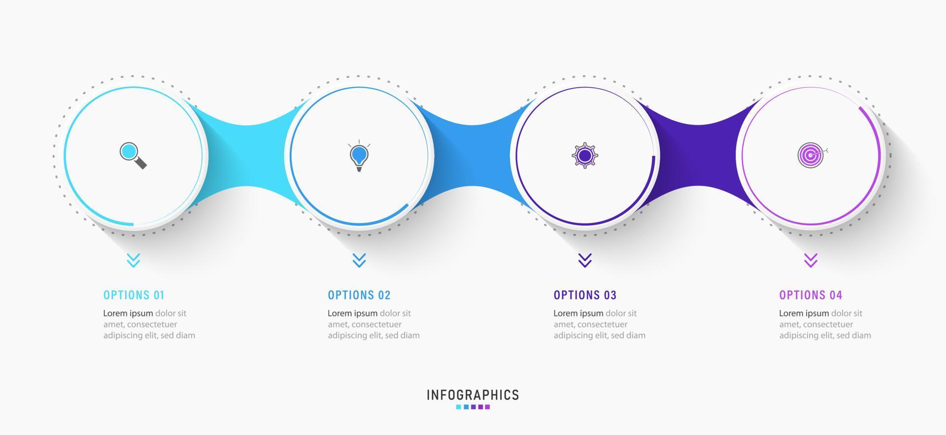 Vector Infographic label design template with icons and 4 options or steps. Can be used for process diagram, presentations, workflow layout, banner, flow chart, info graph.