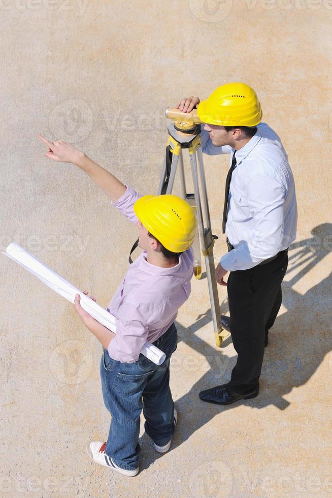 Team of architects on construciton site photo