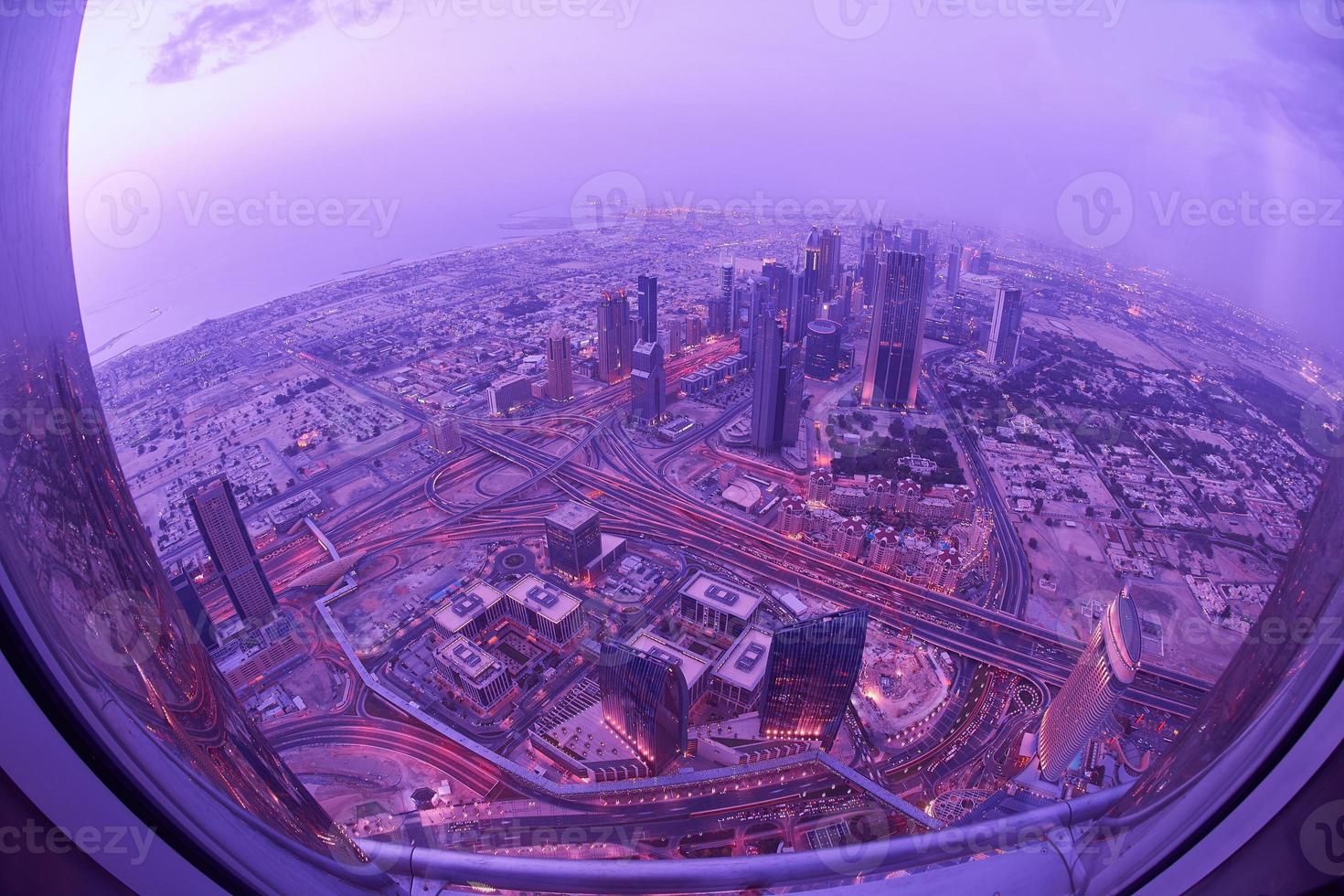 Dubai night skyline photo