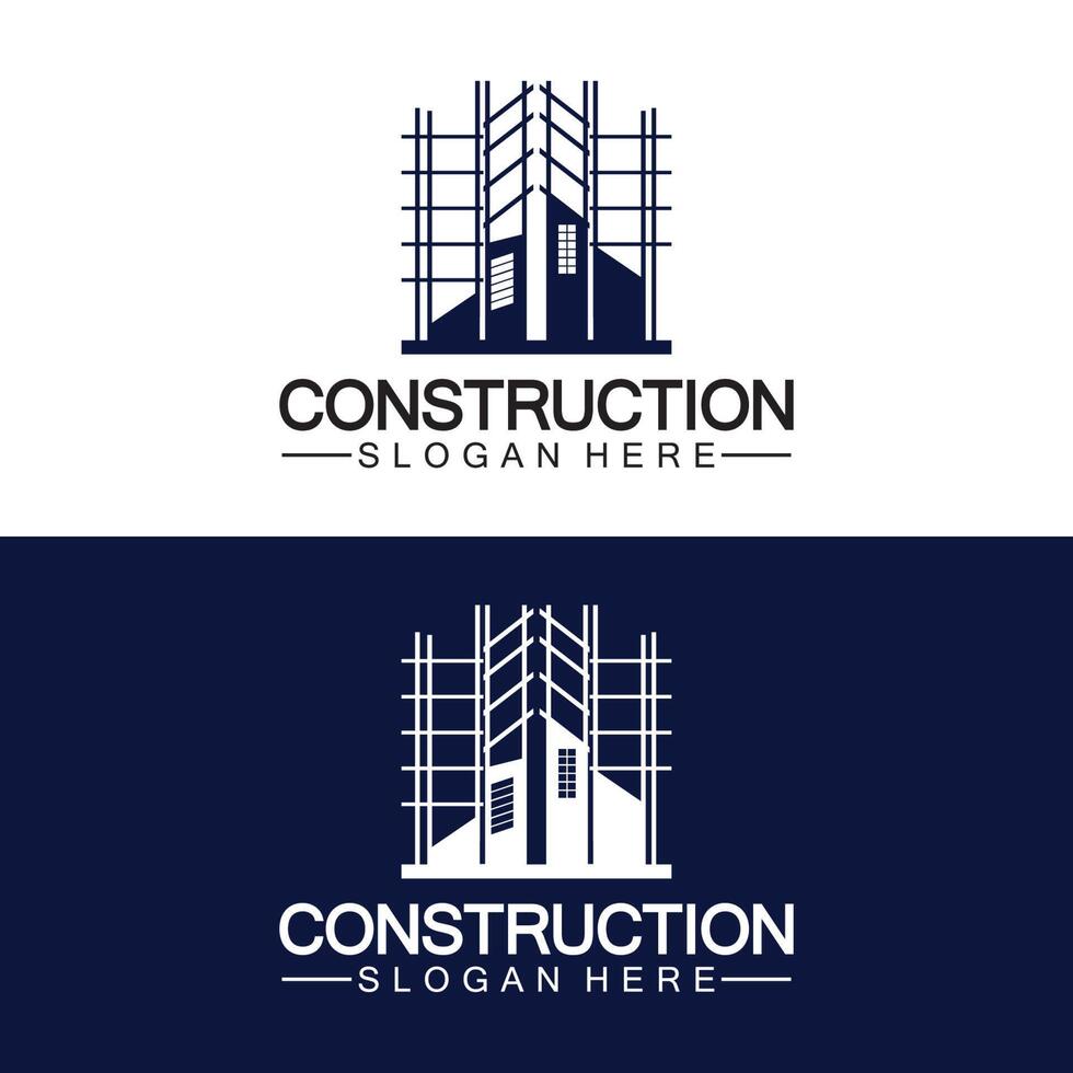 construcción, reparación de viviendas y diseño de logotipo de concepto de construcción, plantilla de logotipo de vector de construcción de viviendas