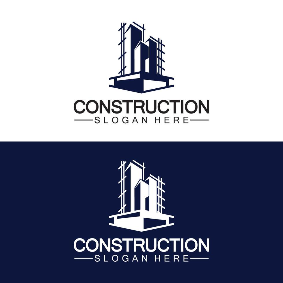 construcción, reparación de viviendas y diseño de logotipo de concepto de construcción, plantilla de logotipo de vector de construcción de viviendas