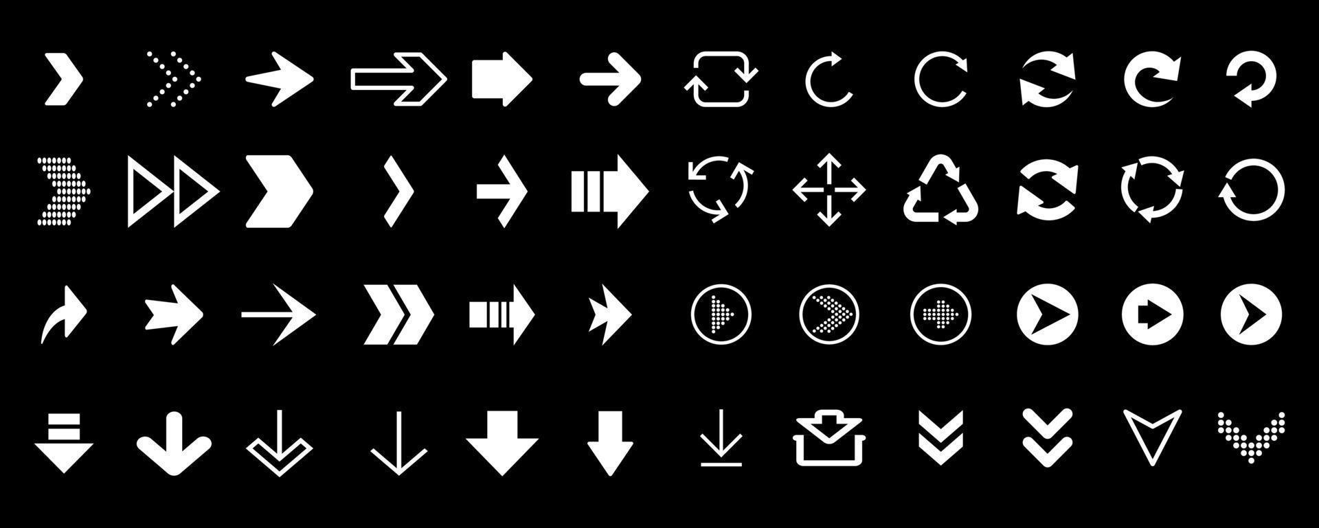 collection of white and black arrow directions 11326232 Vector Art at