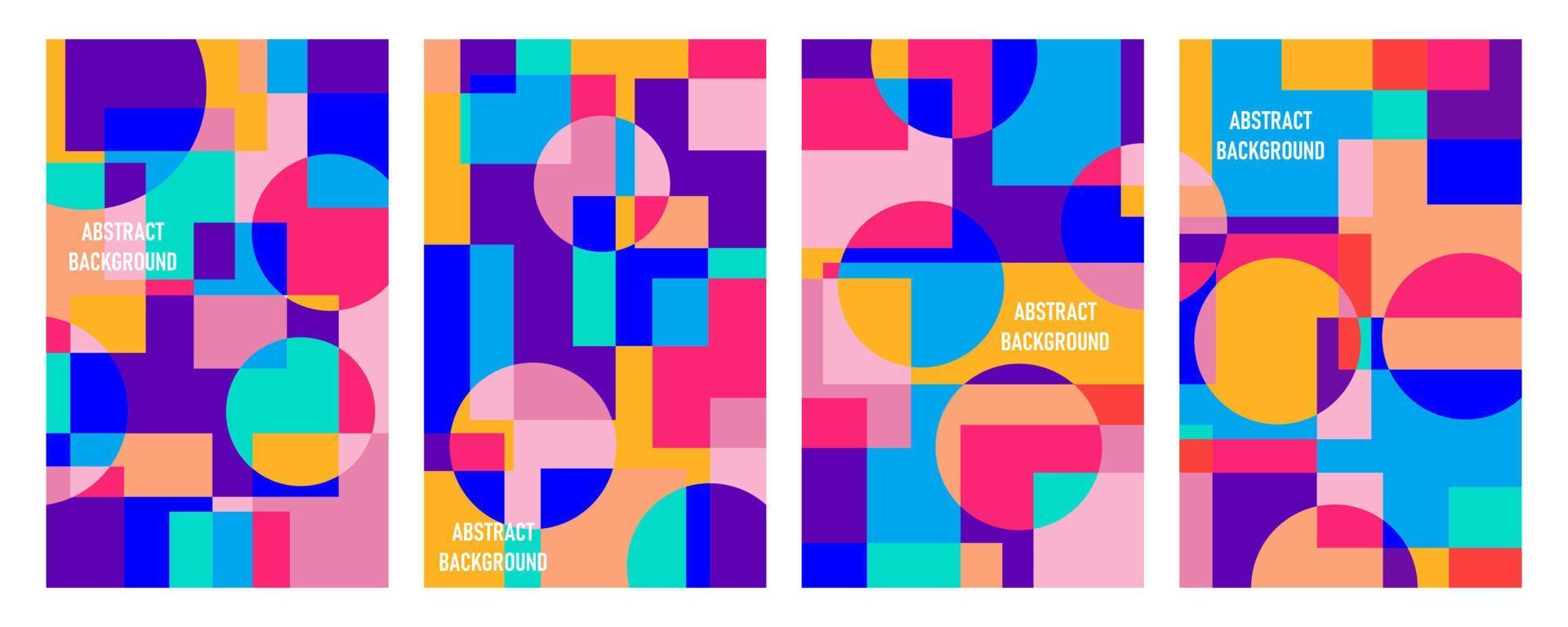 Abstract Bauhaus geometric pattern background vector circle