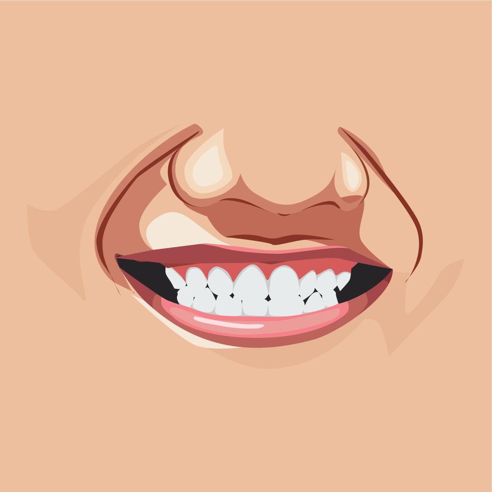 imagen vectorial de boca ancha y sonriente vector