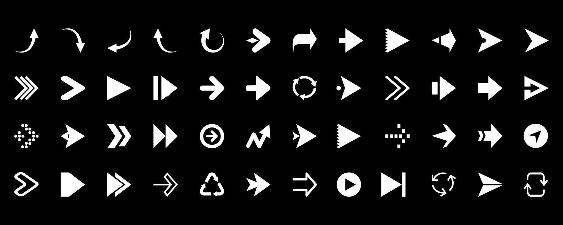 collection of arrow directions with various shapes vector