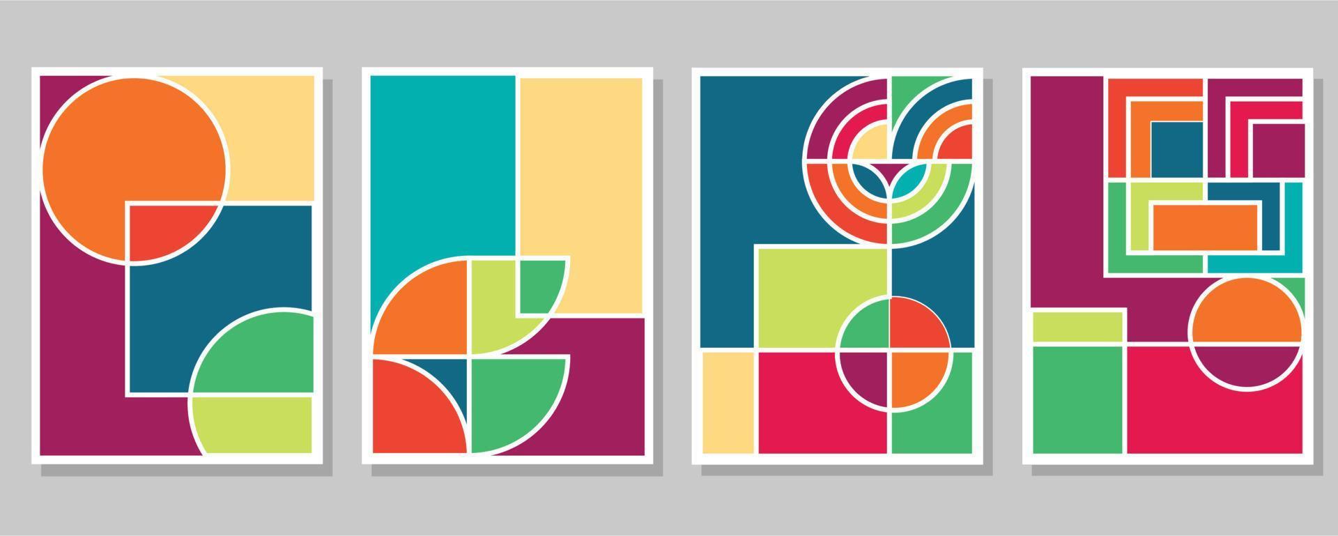 círculo de vector de fondo de patrón geométrico abstracto bauhaus