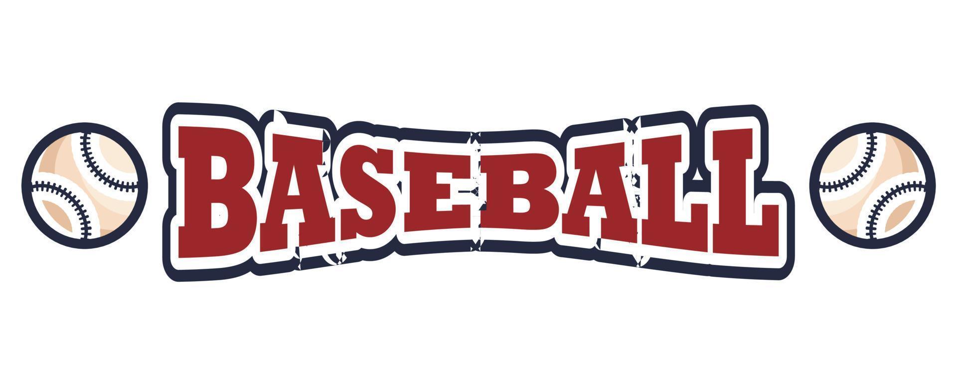 cool baseball writing red blue combination vector