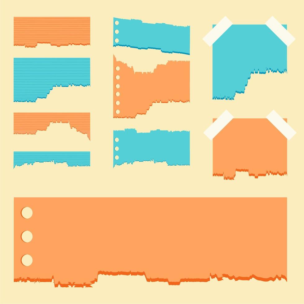 simple torn paper collection vector