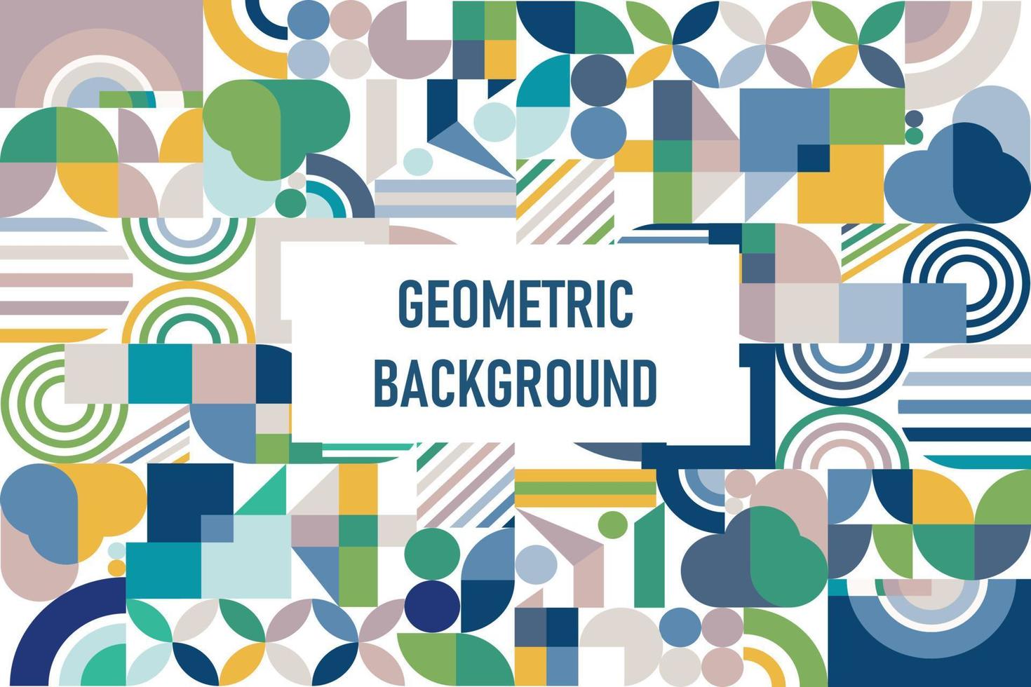 Flat geometric bauhaus background vector