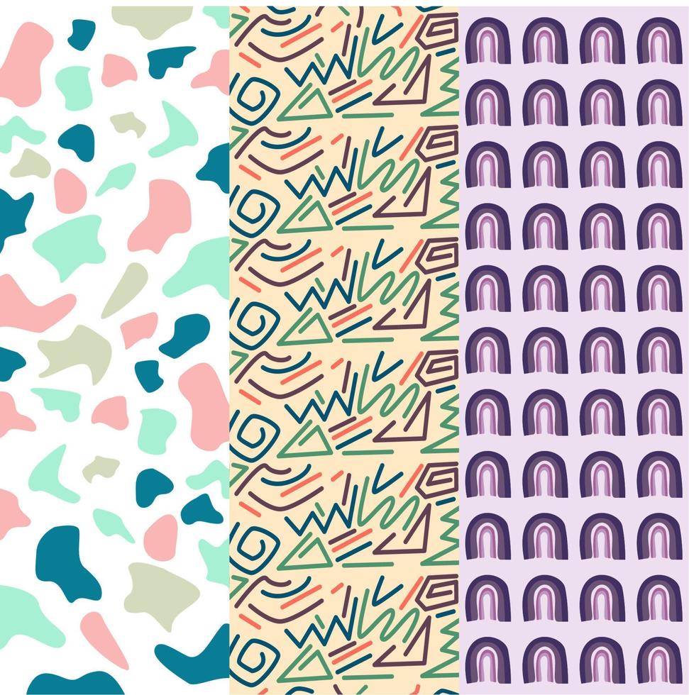 collection of colorful abstract pattern backgrounds vector