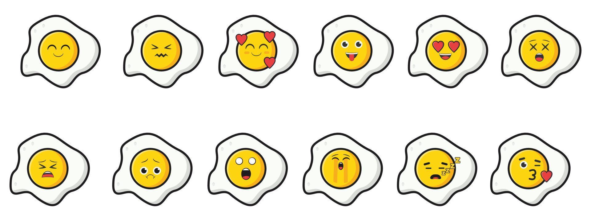 vector collection of eggs with emoticons 11326423 Vector Art at Vecteezy