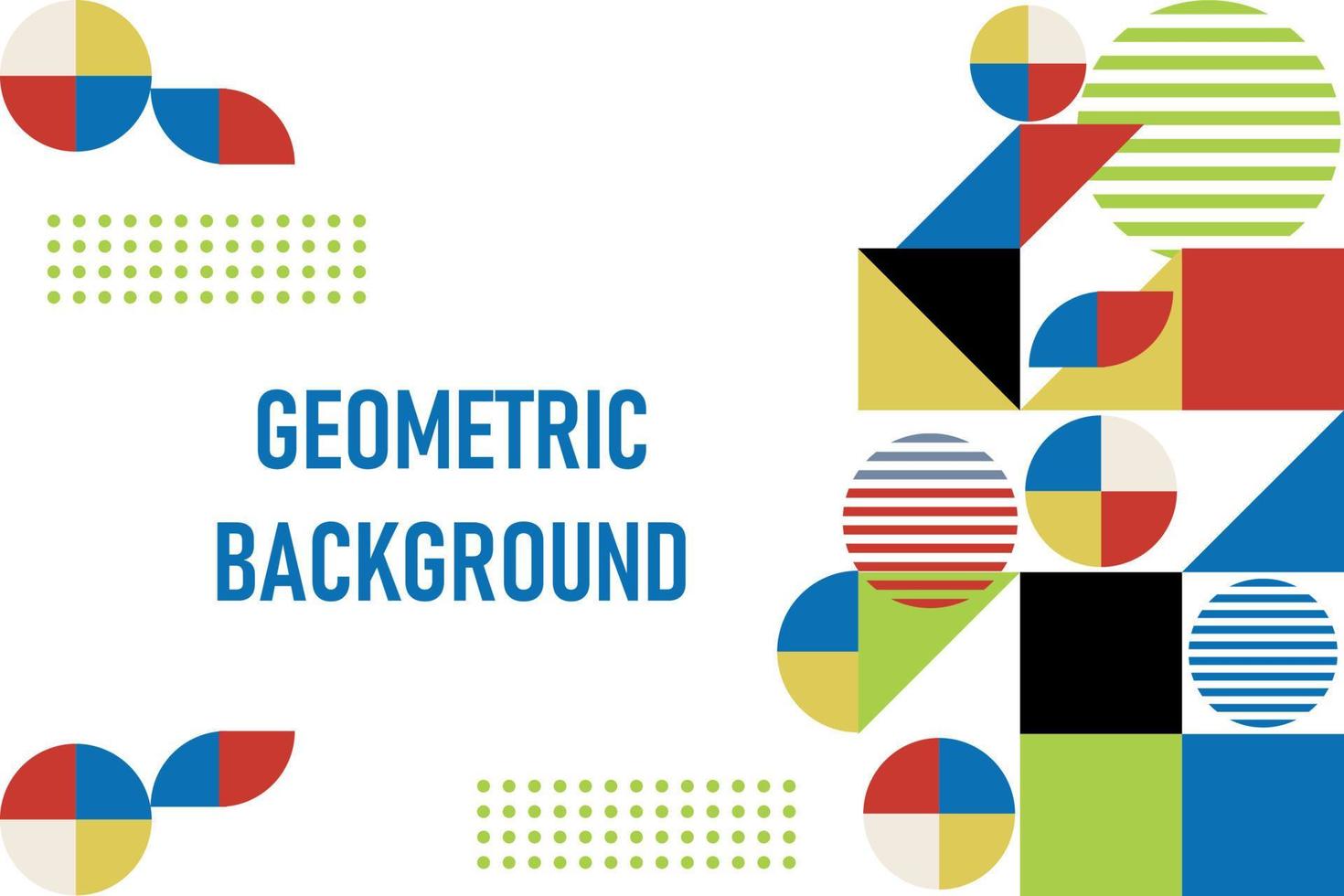 Flat geometric bauhaus background vector