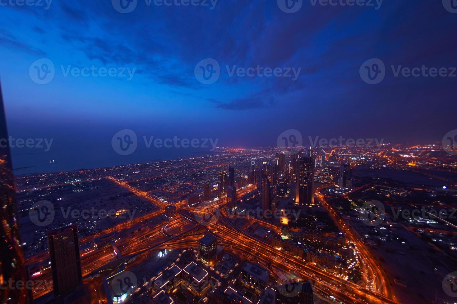 Dubai night skyline photo