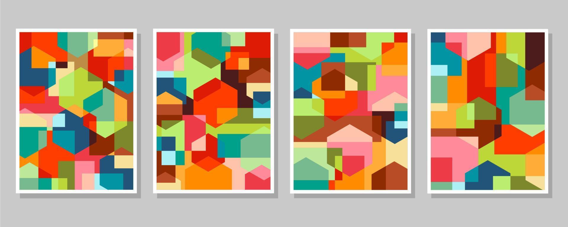 Abstract Bauhaus geometric pattern background vector circle