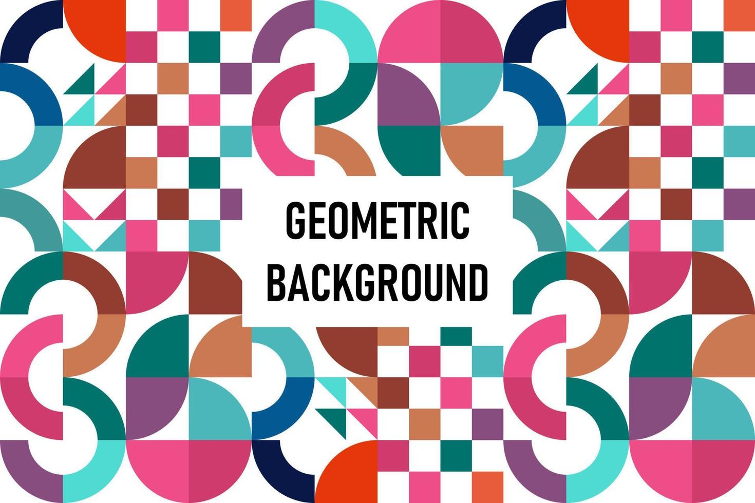 Flat geometric bauhaus background vector
