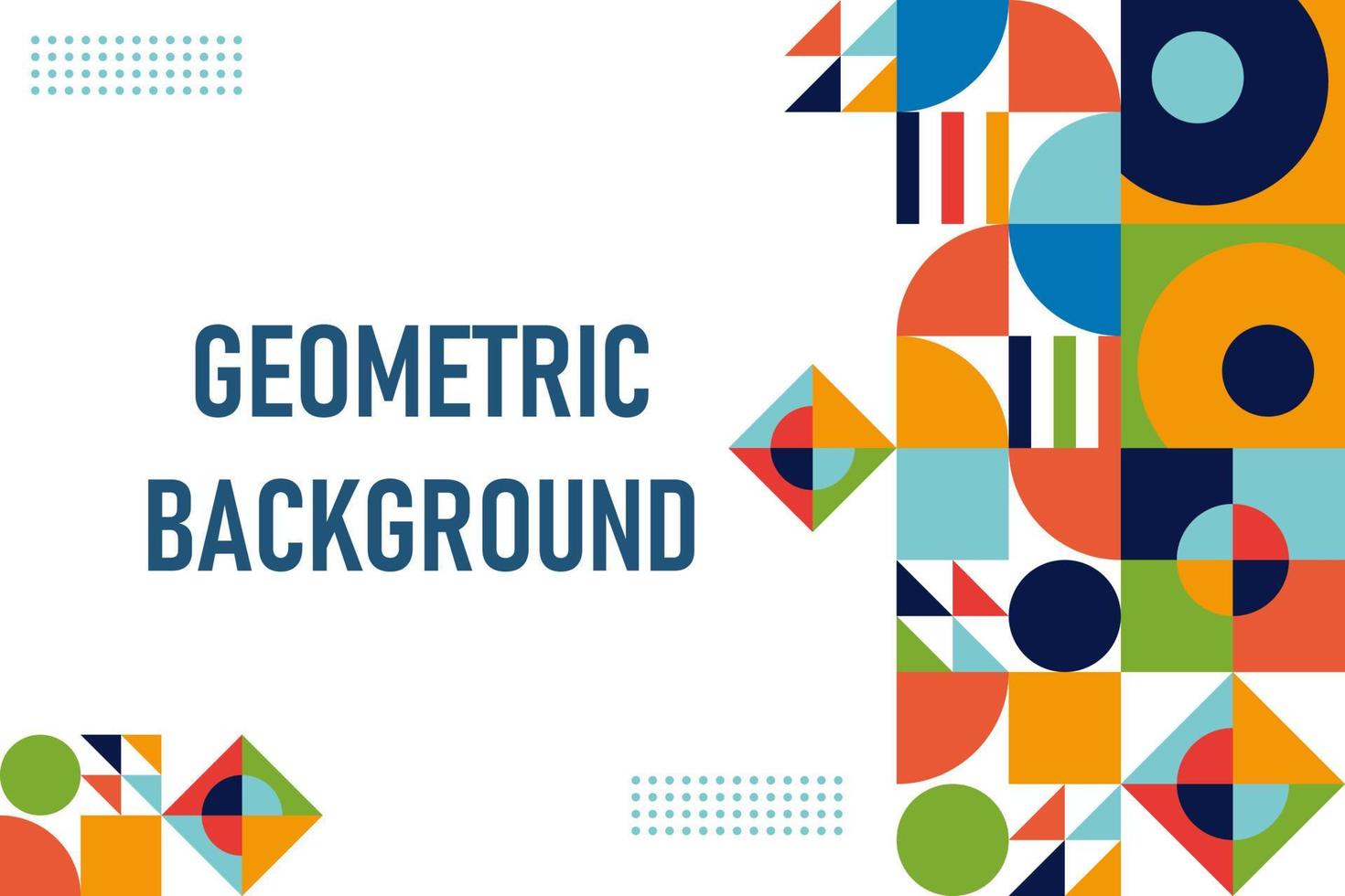 Flat geometric bauhaus background vector