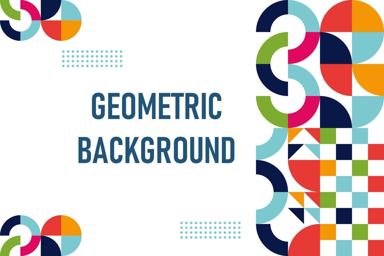 Flat geometric bauhaus background vector