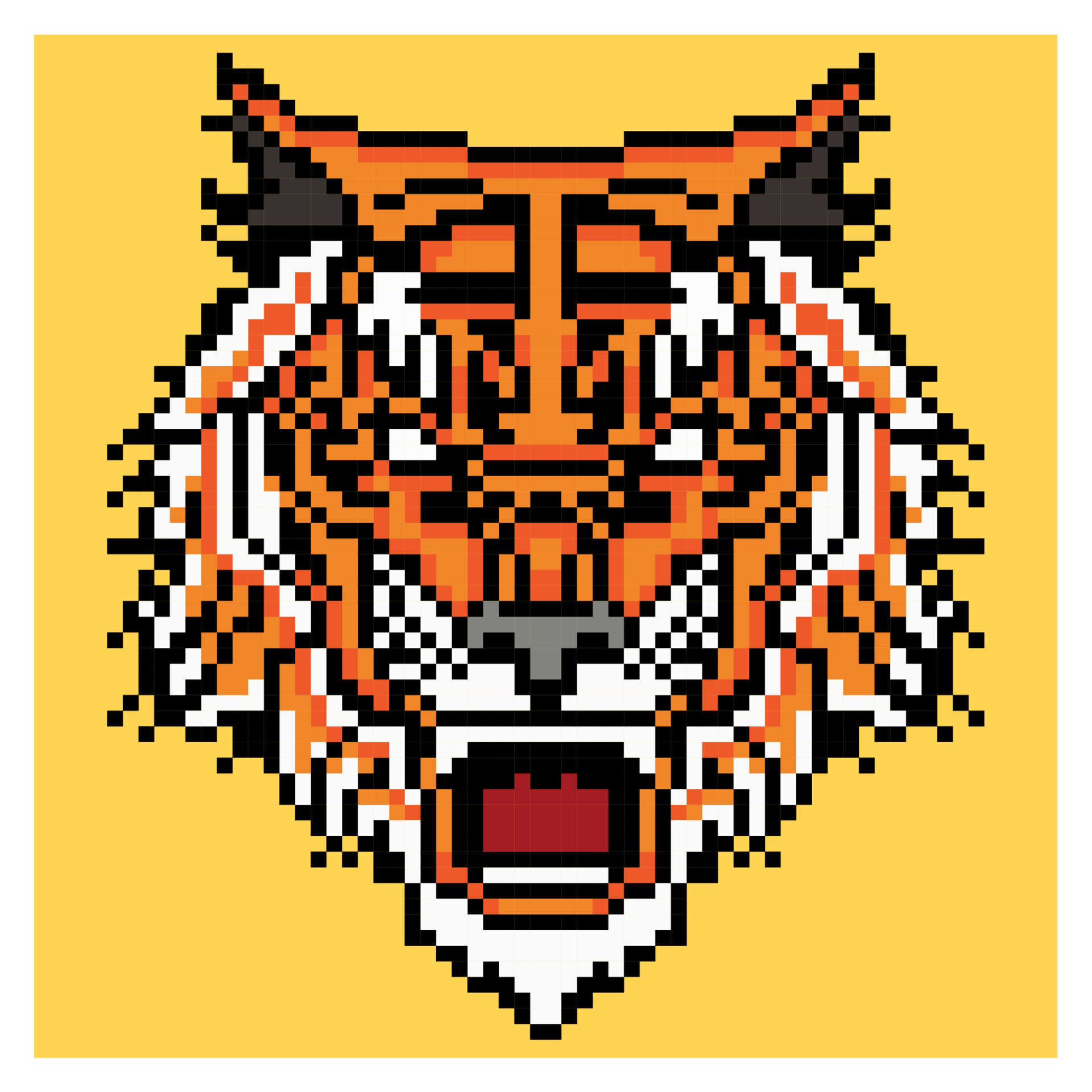 tiger face pixel art vector 11326559 Vector Art at Vecteezy