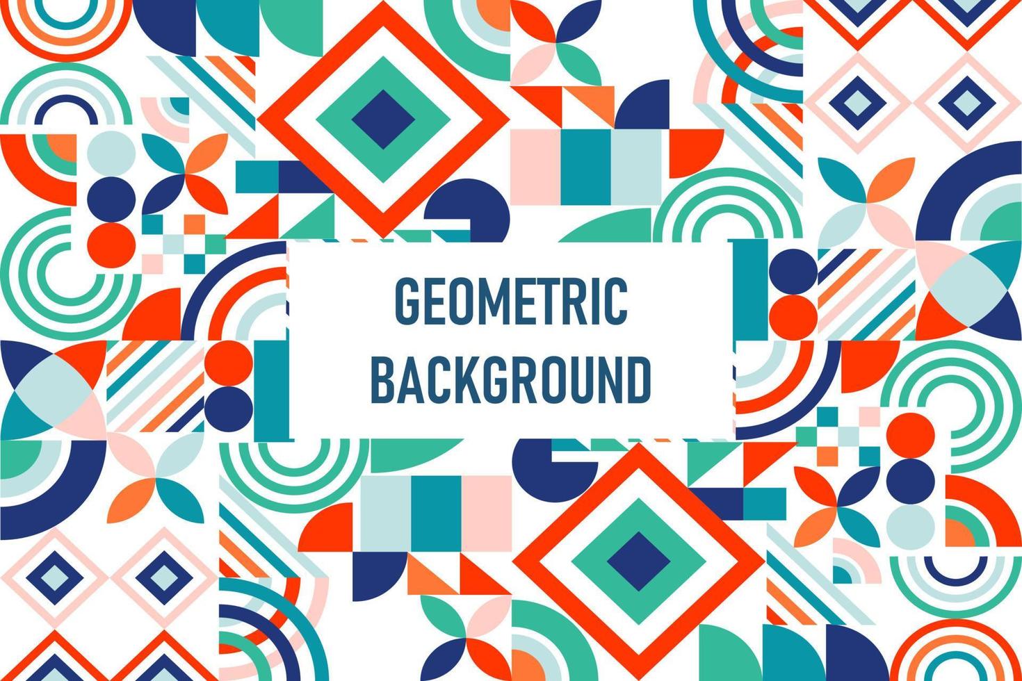 Flat geometric bauhaus background vector