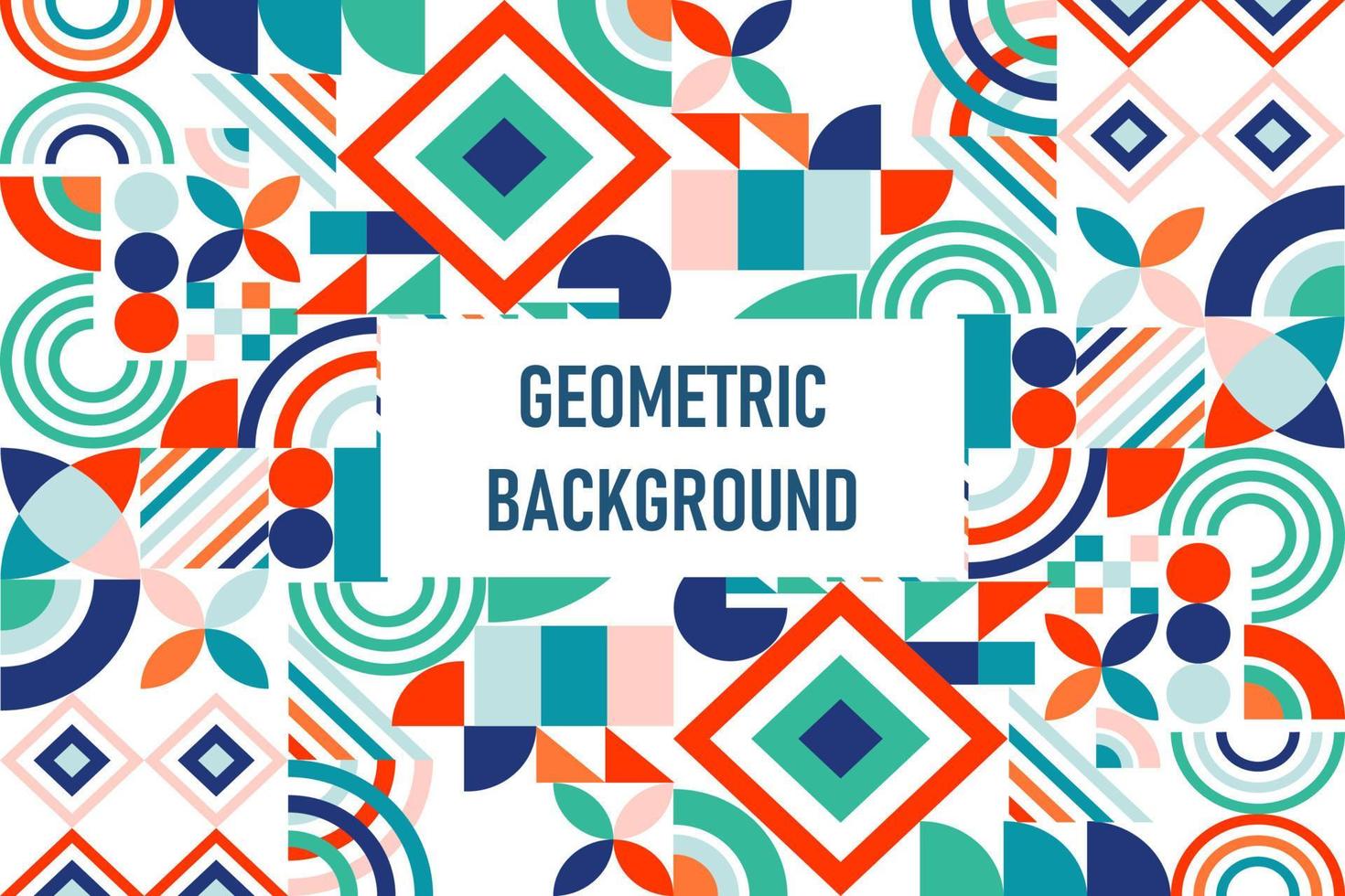 Flat geometric bauhaus background vector