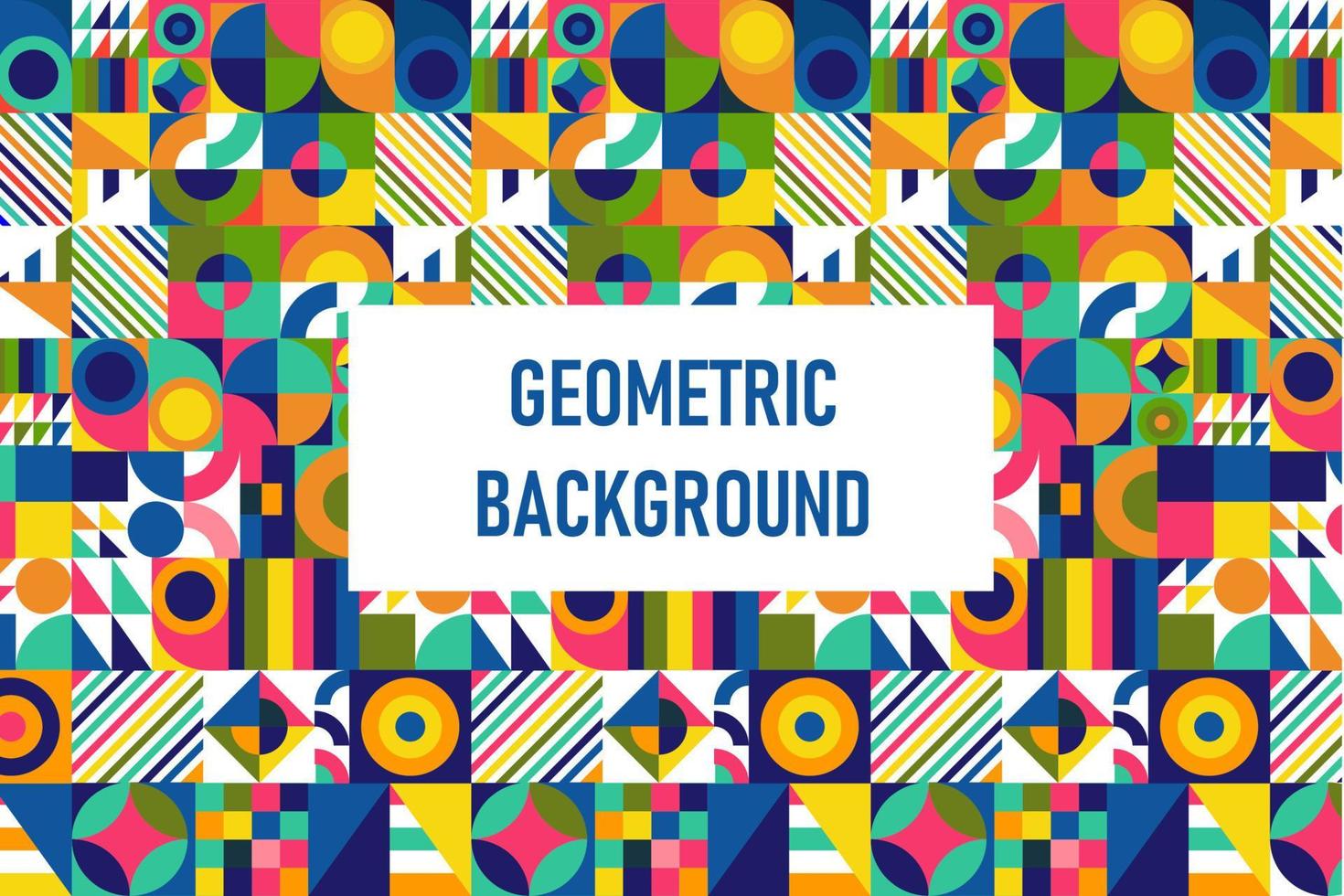 Flat geometric bauhaus background vector