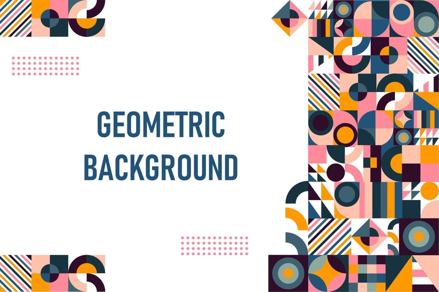 Flat geometric background vector