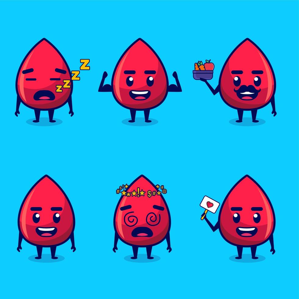 conjunto de dibujos animados de sangre vector