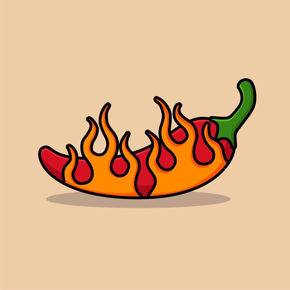 red chili combination fire vector