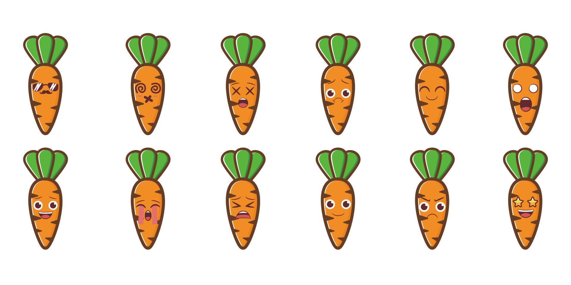 carrot emoticon cartoon character vector