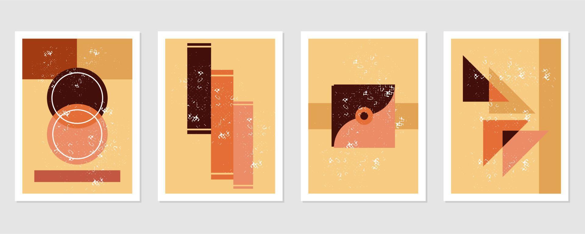 Flat abstract art cover collection boho style vector