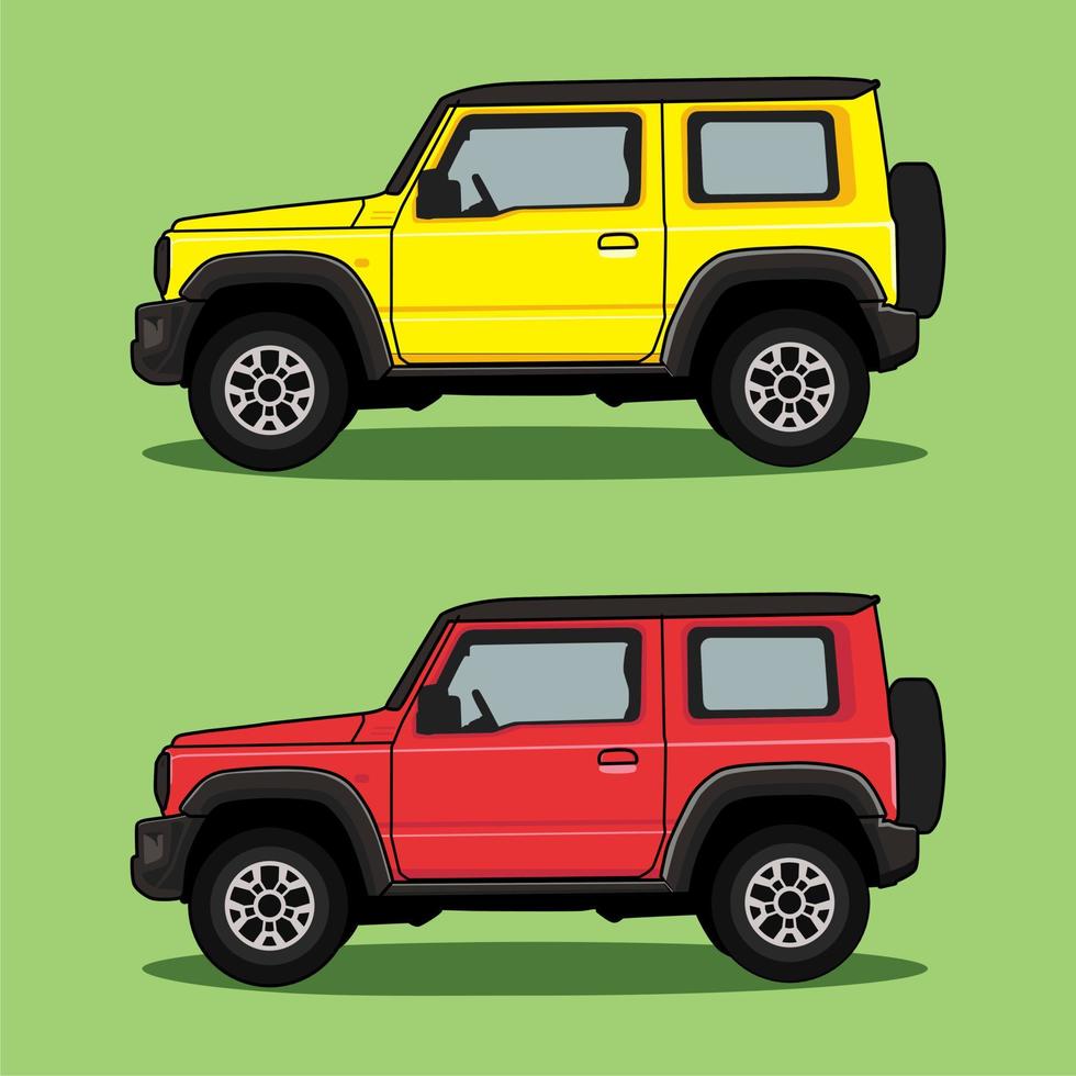 vector de coche rojo y amarillo