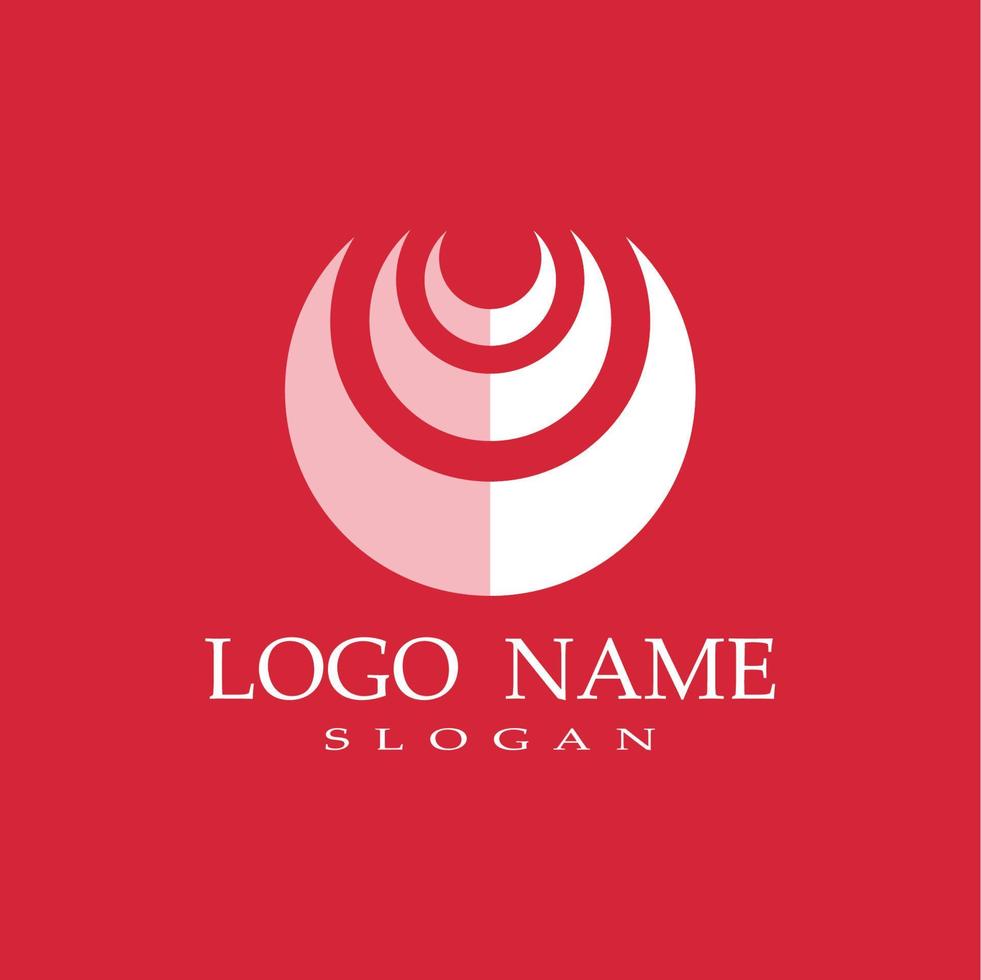 layered circle logo in red vector