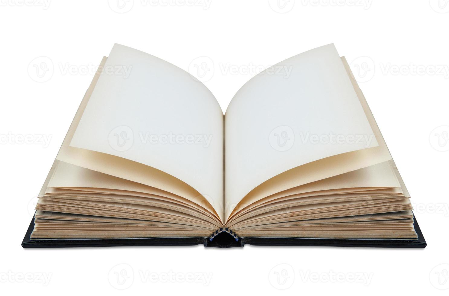 Open book isolated on white background photo