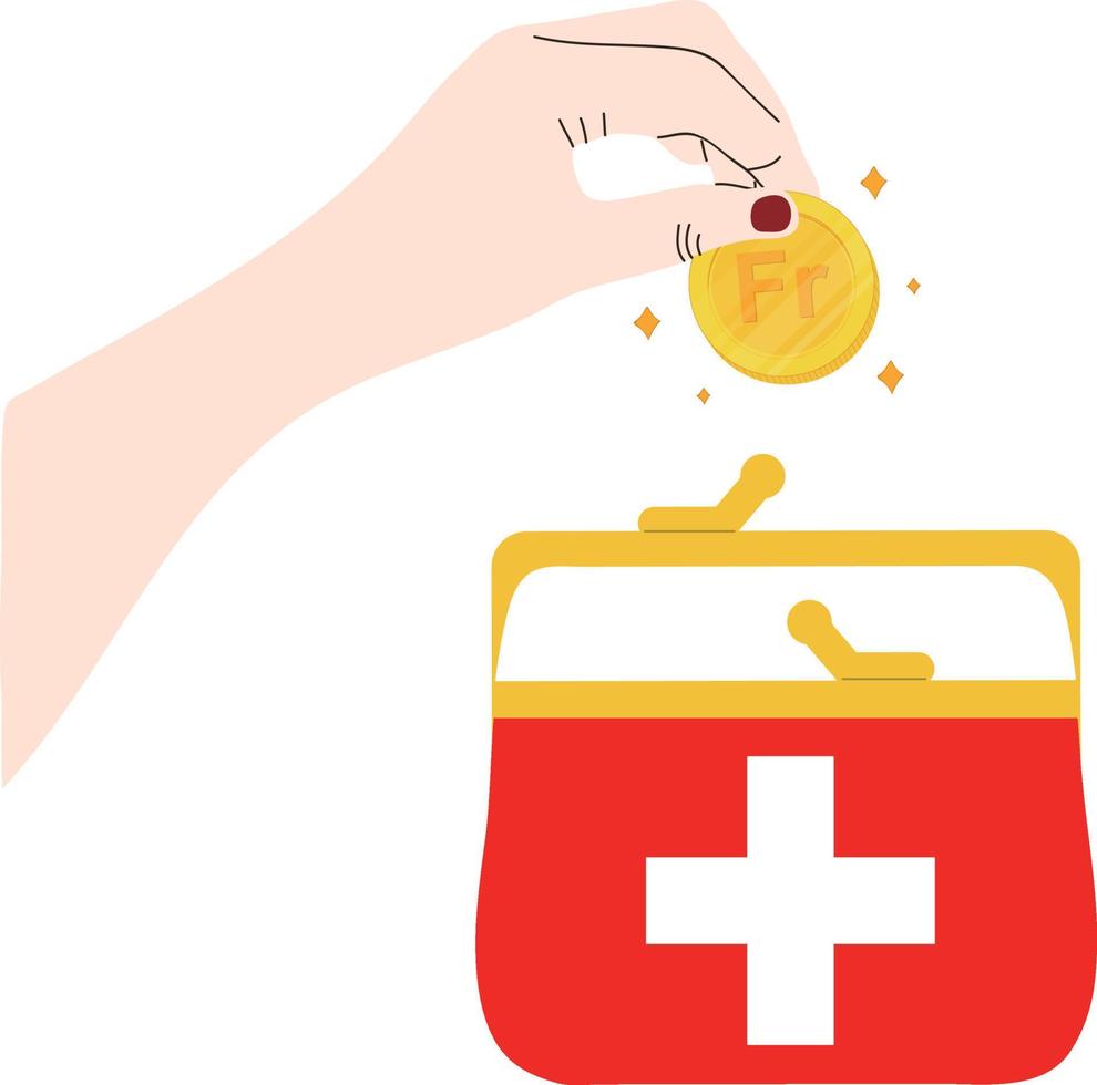 Switzerland Flag vector hand drawn flag, Swiss franc vector hand drawn