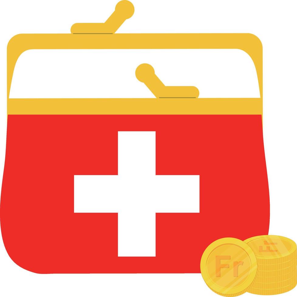 Switzerland Flag vector hand drawn flag, Swiss franc vector hand drawn