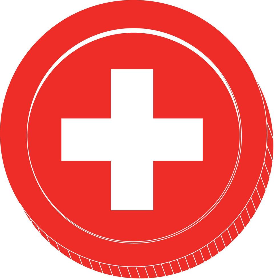 Switzerland Flag vector hand drawn flag, Swiss franc vector hand drawn